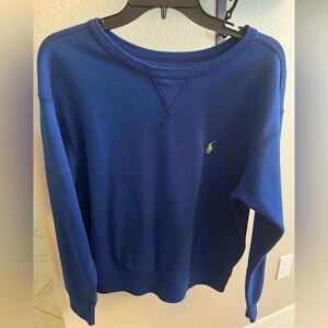 Polo Ralph Lauren crew neck long sleeves royal blue fleece sweatshirt size XL